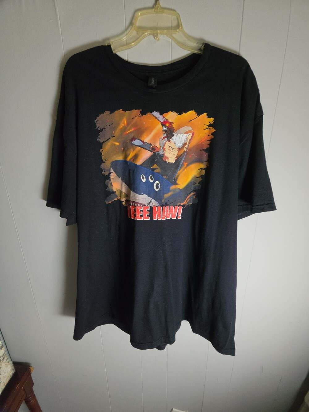 Chainsaw Man Yeeee Haw! Graphic T-Shirt Gildan Softstyle Black 2XL